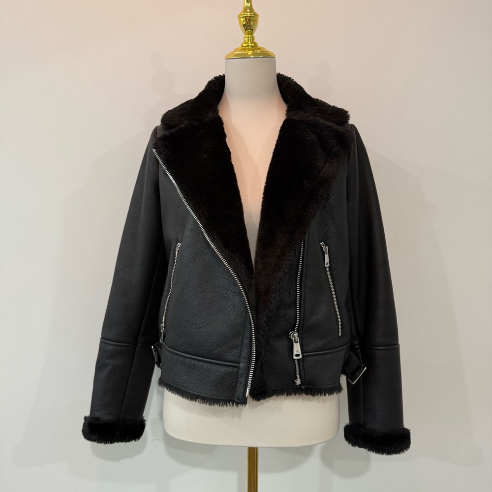 Ralph Lauren Black Jacket with Faux Fur Trim